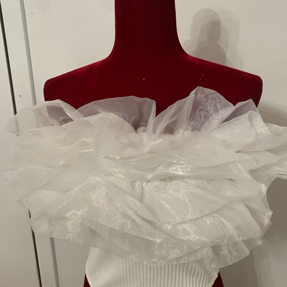 Zara White Ribbed Top - Picture 2 of 8